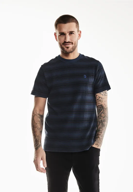 Street One MEN Shirt met gestreepte look